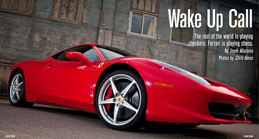 Ferrari 458 Italia Spread in Winding Road Magazine Issue 63 // December 2010
